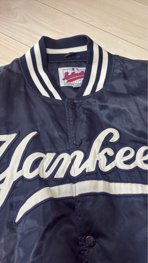 スターターMLBヤンキース刺繍スタジャン ネイビー　 レア2XL 90s