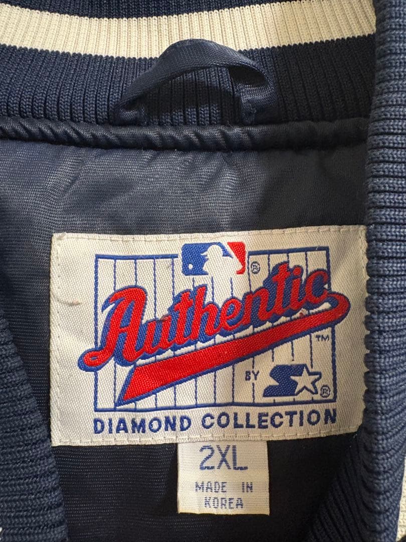 スターターMLBヤンキース刺繍スタジャン ネイビー　 レア2XL 90s