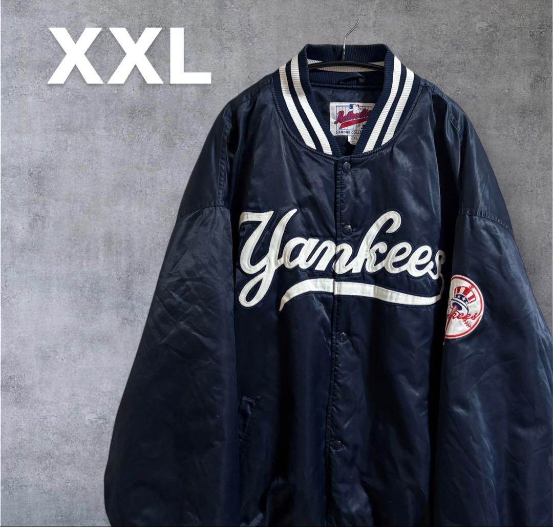 スターターMLBヤンキース刺繍スタジャン ネイビー　 レア2XL 90s