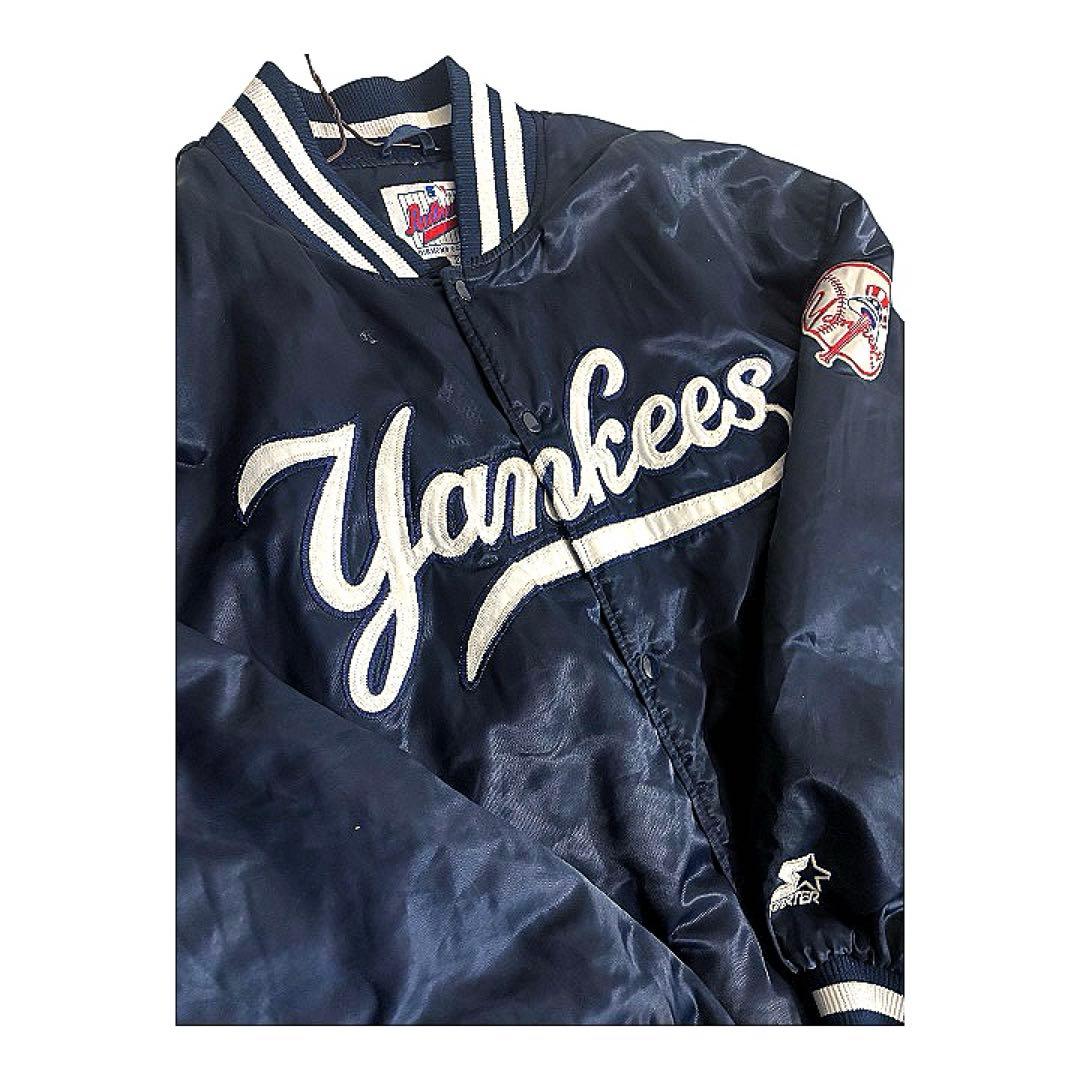 スターターMLBヤンキース刺繍スタジャン ネイビー　 レア2XL 90s