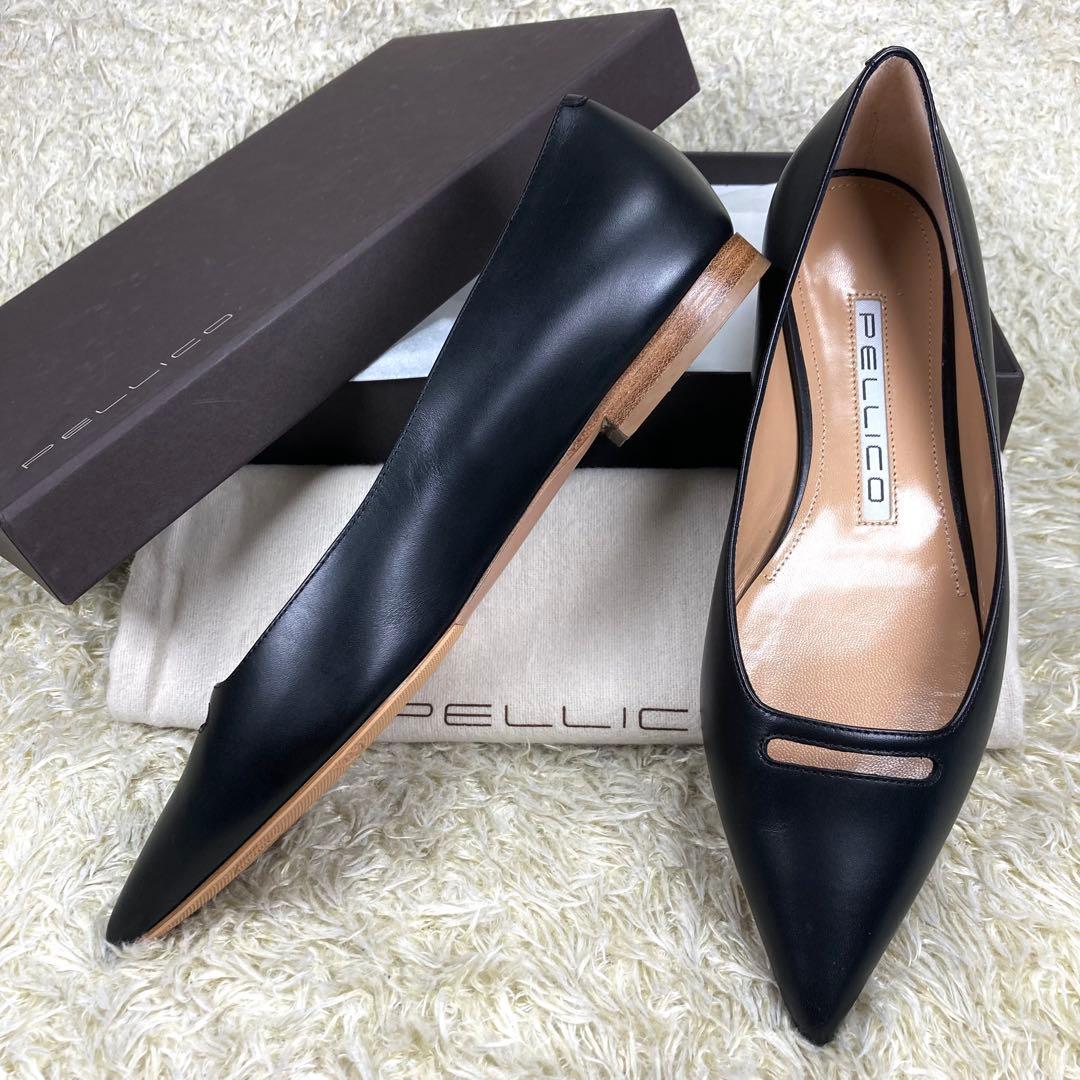 『未使用級』PELLICO アネッリ フラット パンプス ブラック ANIMA