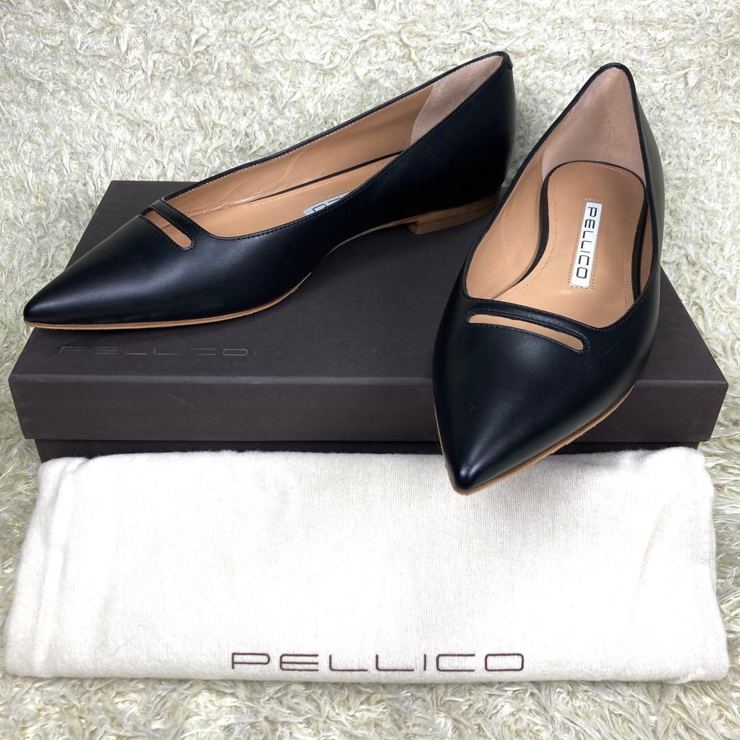 『未使用級』PELLICO アネッリ フラット パンプス ブラック ANIMA