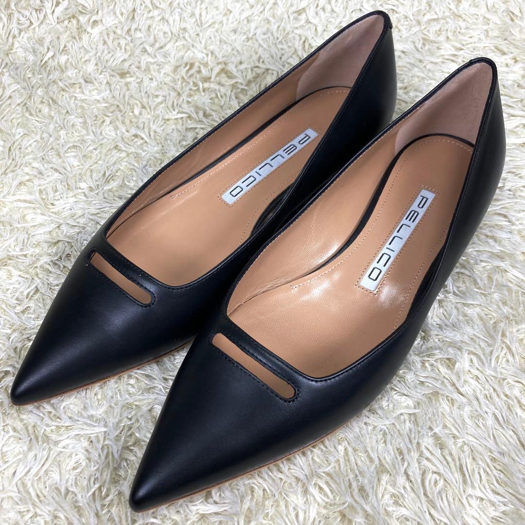 『未使用級』PELLICO アネッリ フラット パンプス ブラック ANIMA