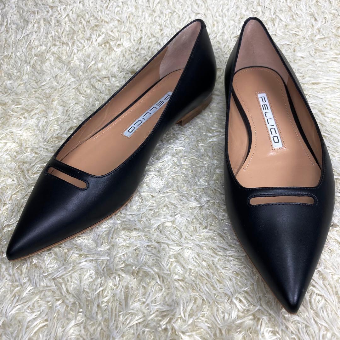 『未使用級』PELLICO アネッリ フラット パンプス ブラック ANIMA