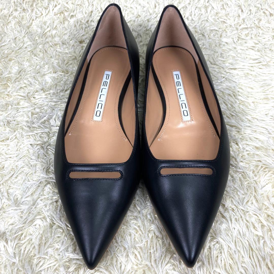 『未使用級』PELLICO アネッリ フラット パンプス ブラック ANIMA