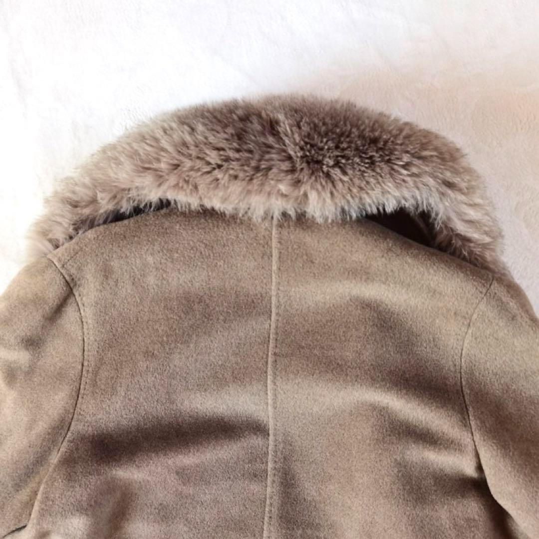 Max Mara 白タグ フォックスファー カシミヤ ロングコート 大きいサイズ