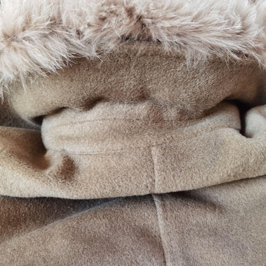 Max Mara 白タグ フォックスファー カシミヤ ロングコート 大きいサイズ