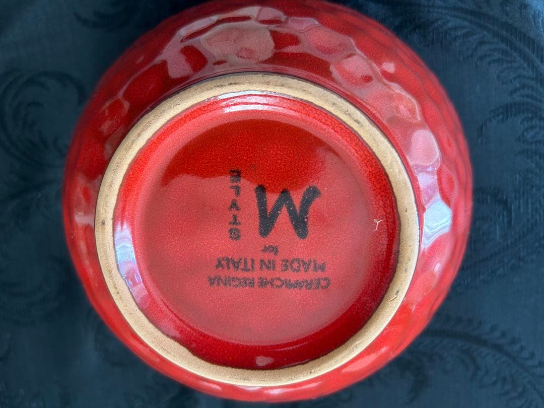 M style 赤い陶器の椀 6個セット イタリア製