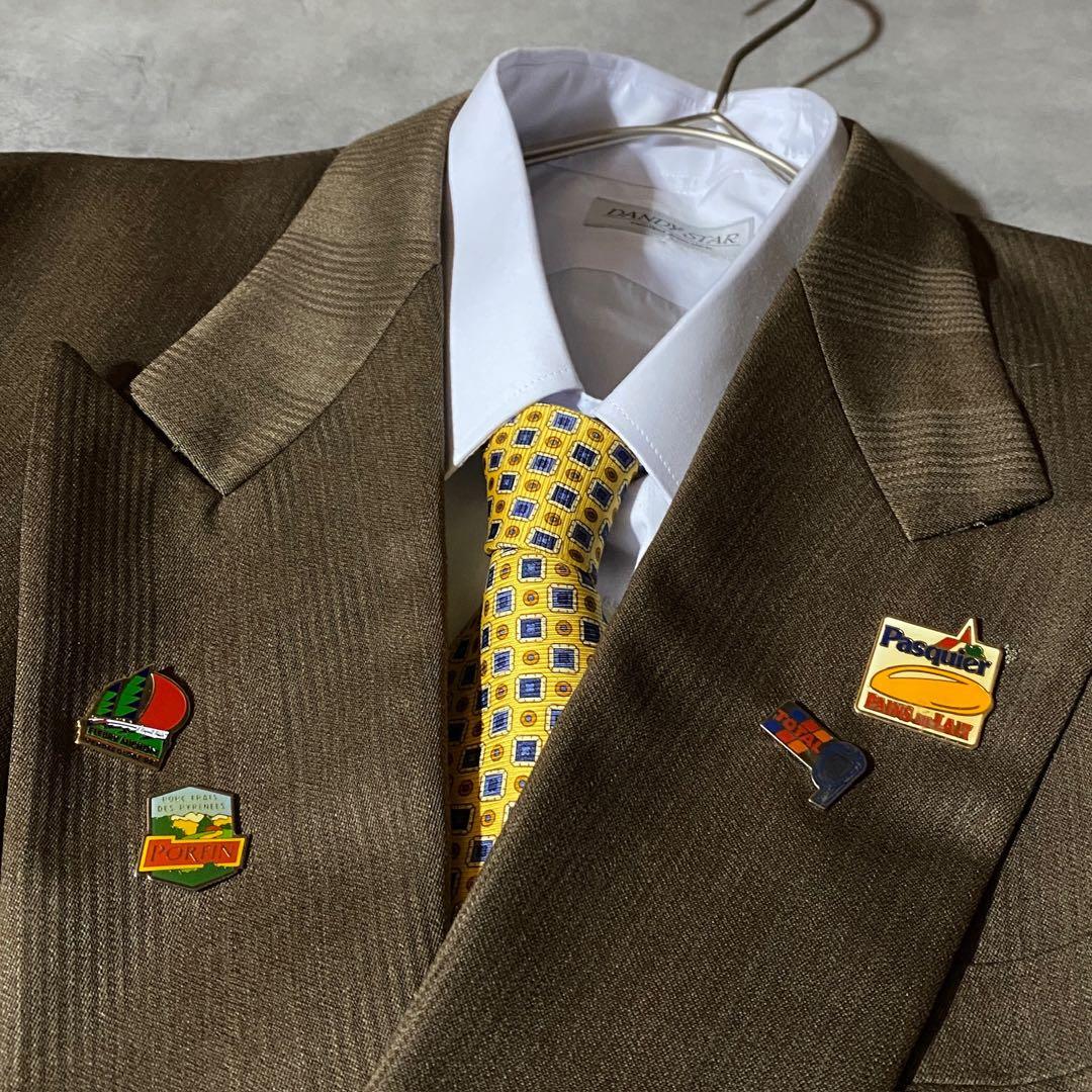 90s vintage レトロセットアップ スーツ ピンズ No.195成人式