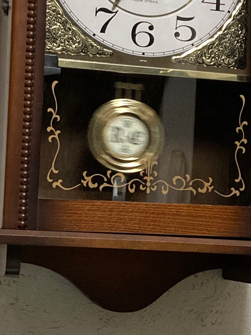 citizen昭和アンティーク柱時計 修復クォーツ新品使用 振り子作動 無音