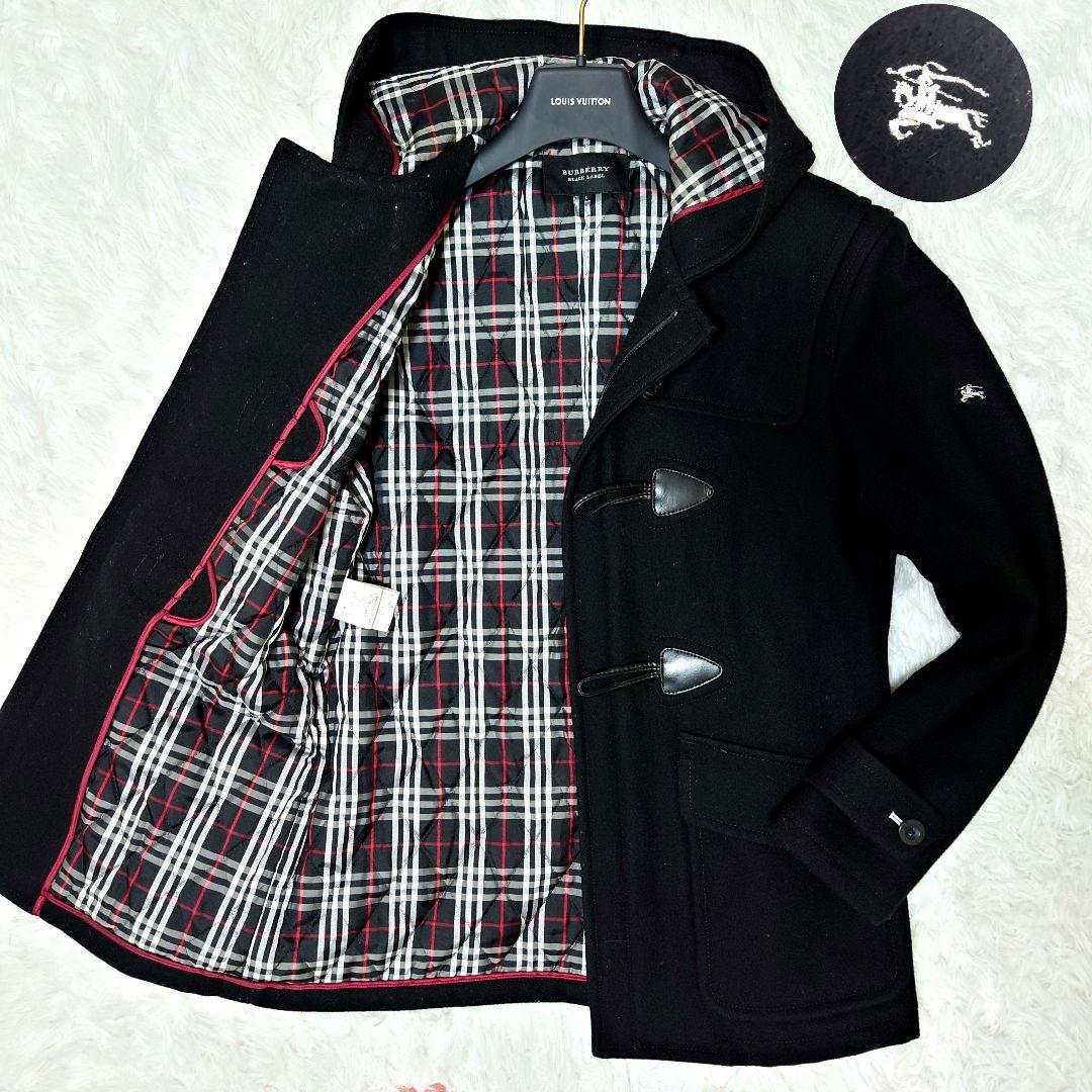 BURBERRY BLACK LABEL ダッフルコート ホースロゴ Lサイズ