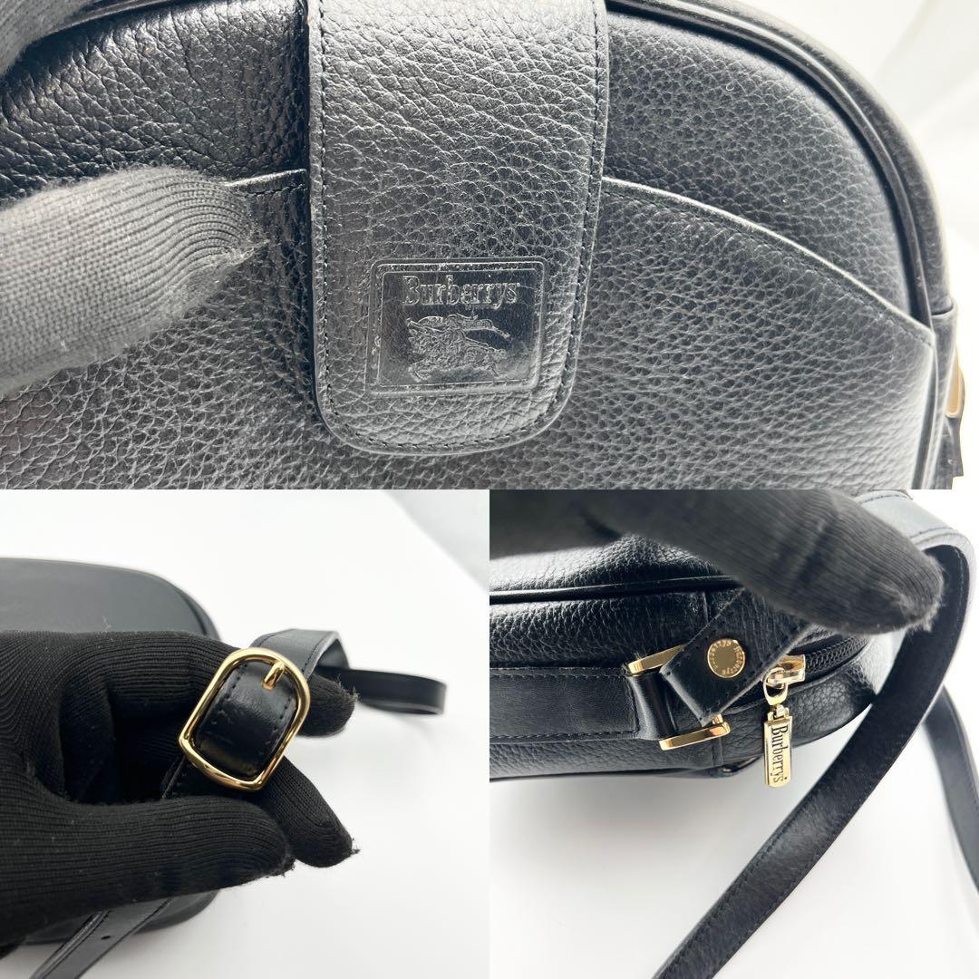 希少✨ バーバリー ショルダーバッグ カメラバッグ ノバチェック レザー 黒