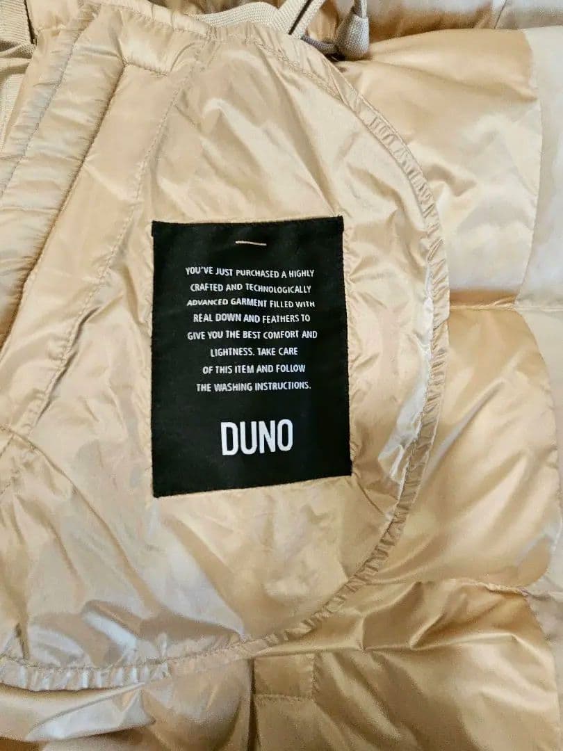 美品DUNO ダウンベスト フード付き ライトベージュ