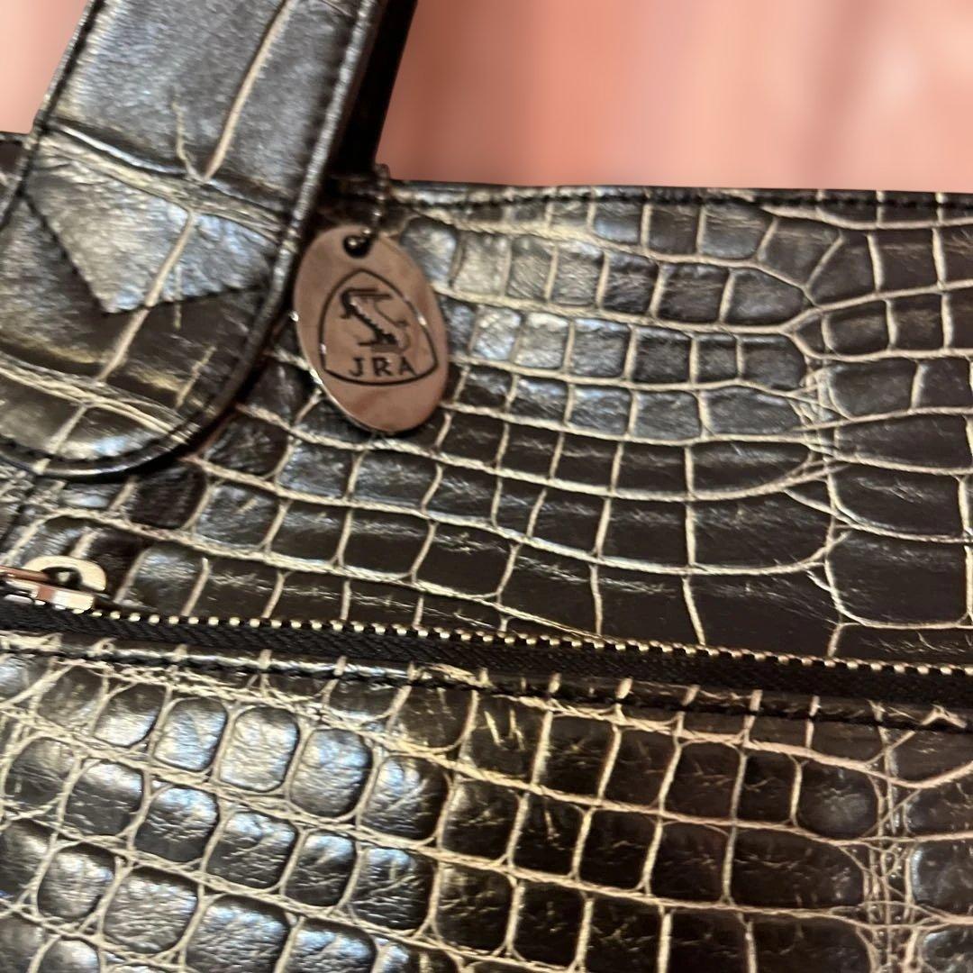 JRA 日本製クロコダイルトートバッグ 黒