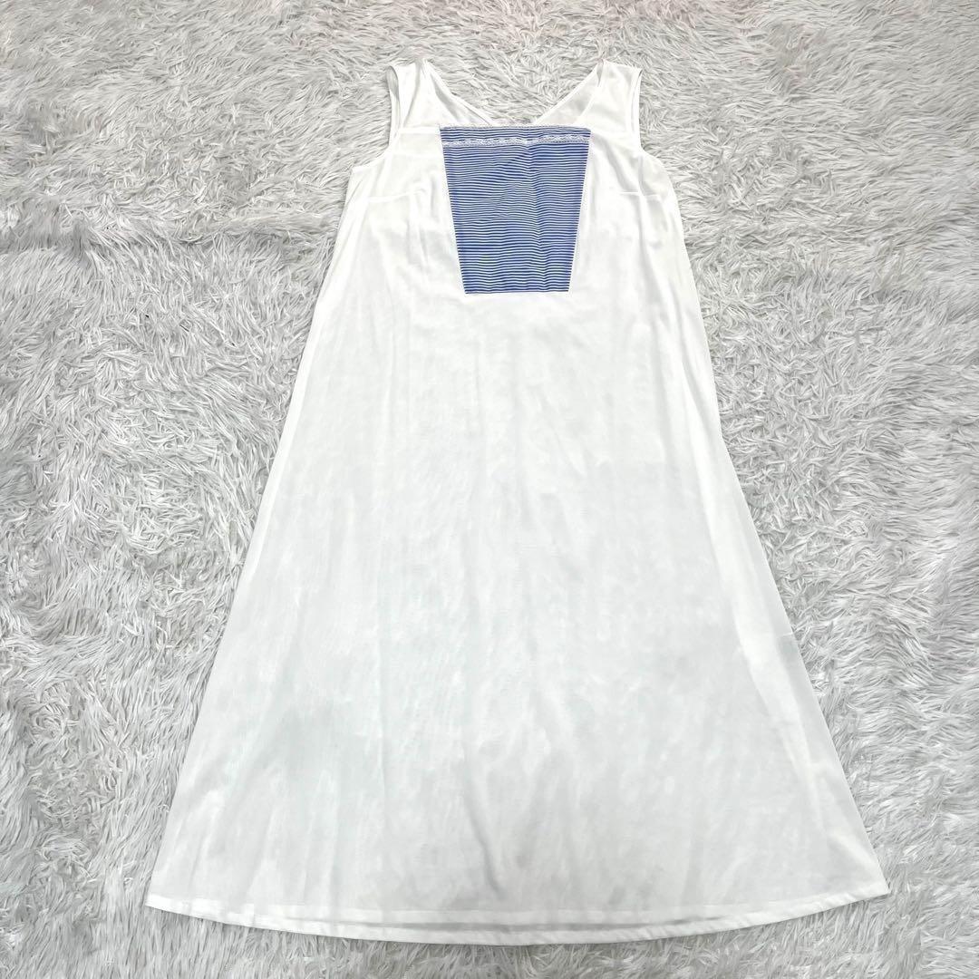 試着のみ✨完売品✨インゲボルグ 2024年 リボン 刺繍 ワンピース　ストライプ