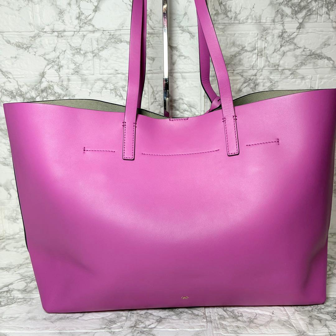 美品　アニヤハインドマーチ　トートバッグ　スマイリー　リボン　ニコちゃん　A4可