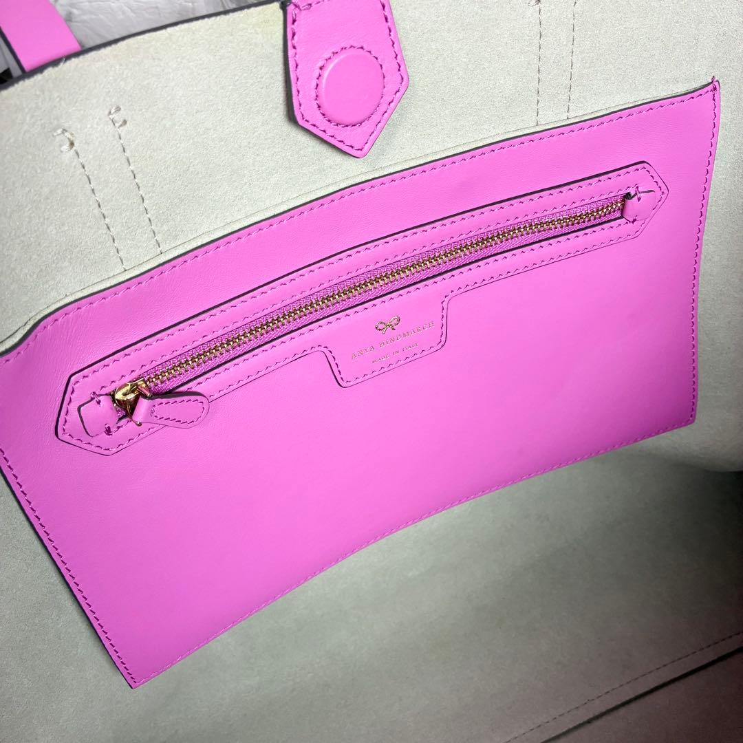 美品　アニヤハインドマーチ　トートバッグ　スマイリー　リボン　ニコちゃん　A4可