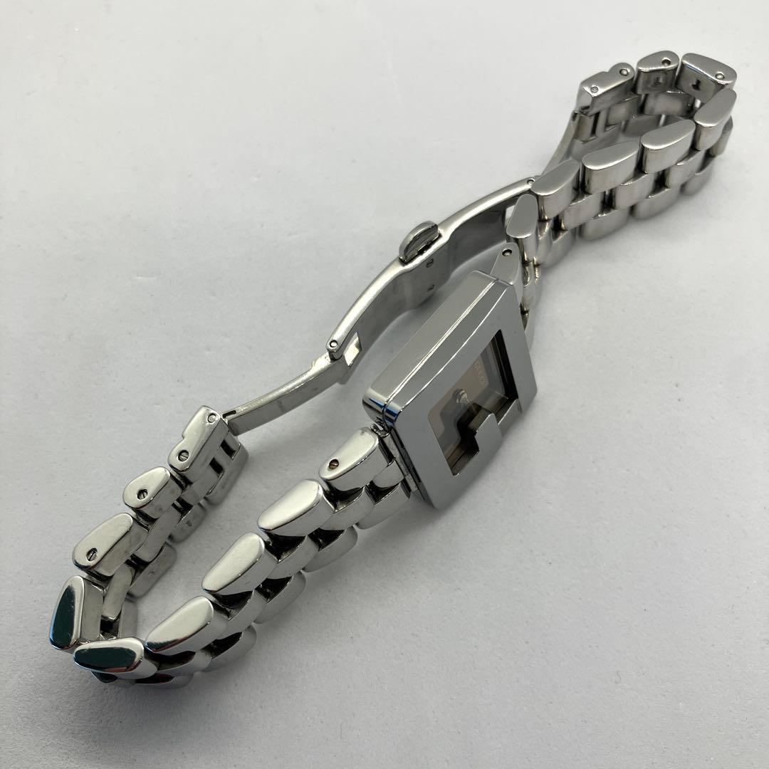 グッチ Gロゴフェイス ステンレスベルト クォーツ腕時計 保証書純正箱付 稼働