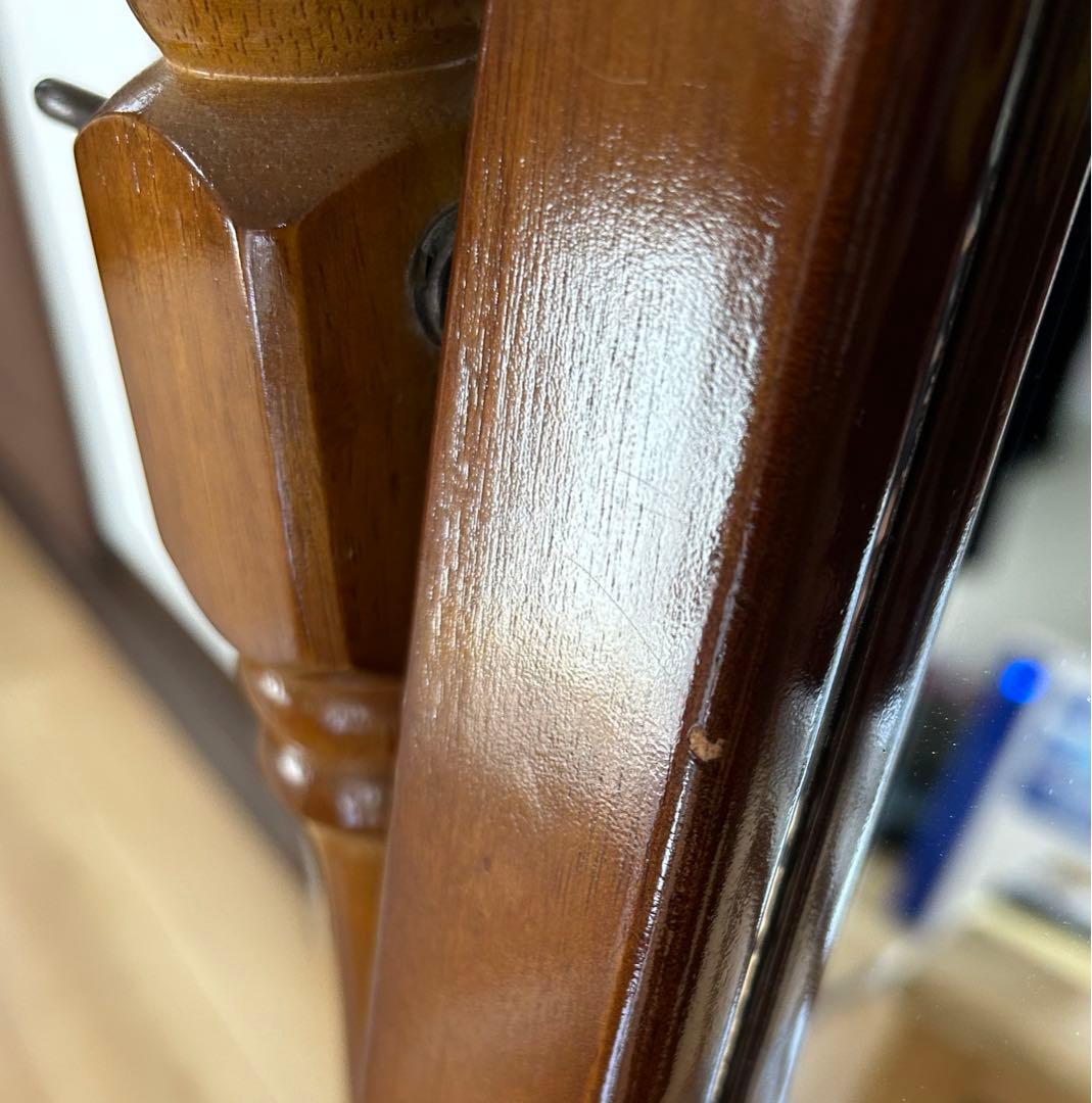 （たのメル便は送料購入者負担不可）木製楕円形スタンドミラー