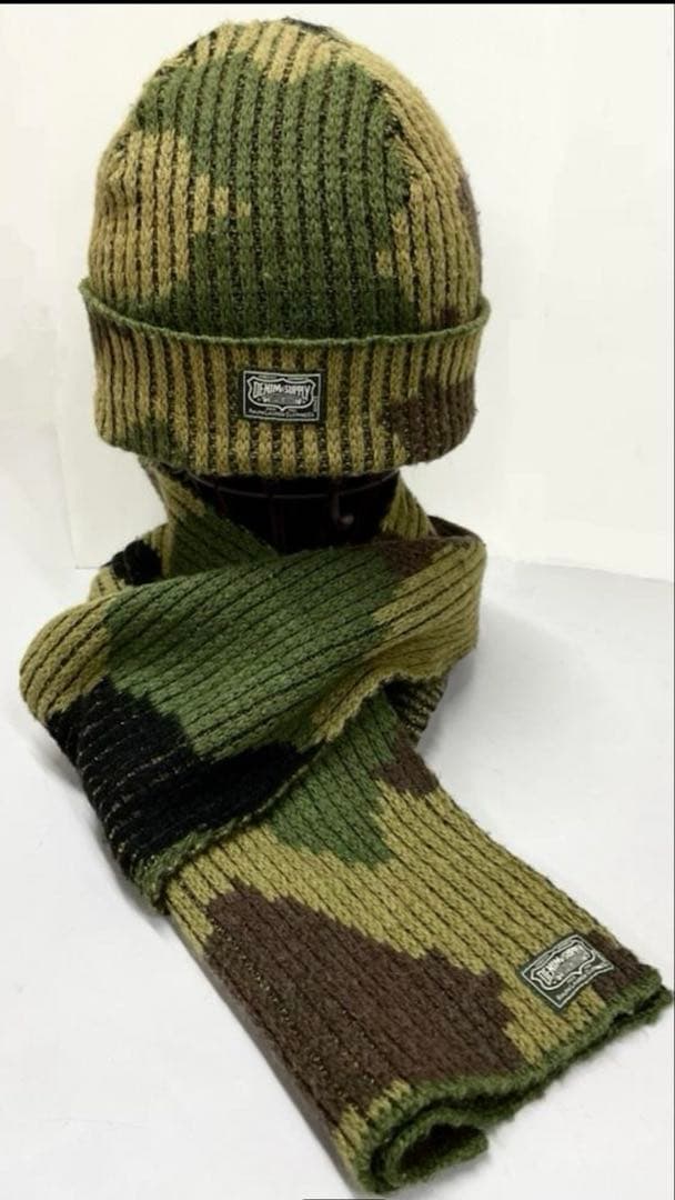 DENIM & SUPPLY カモフラ　ニットキャップ　マフラー　セット