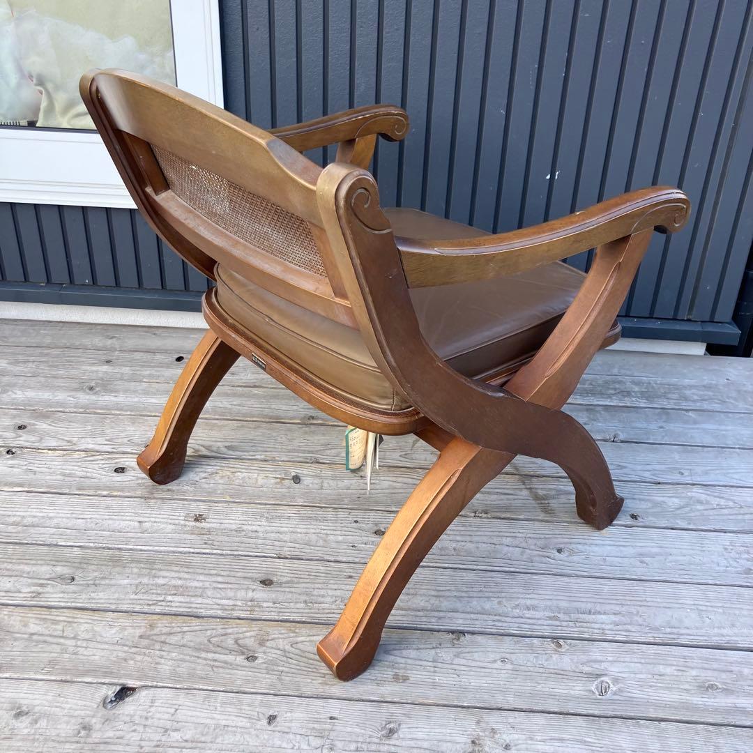 マルニ木工 木製アームチェア ラタンチェア 一人掛けソファー ダイニングチェア