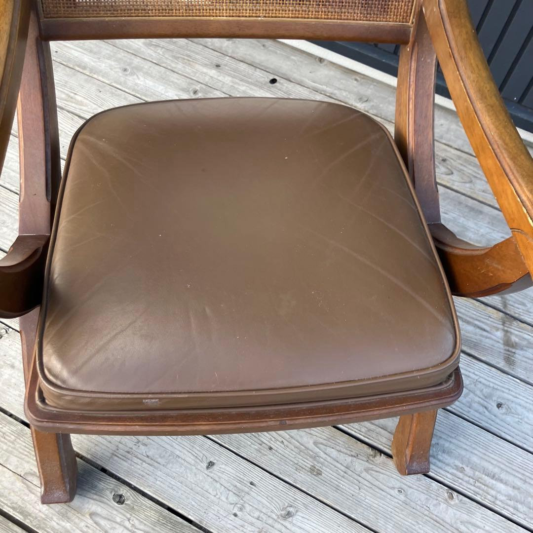 マルニ木工 木製アームチェア ラタンチェア 一人掛けソファー ダイニングチェア