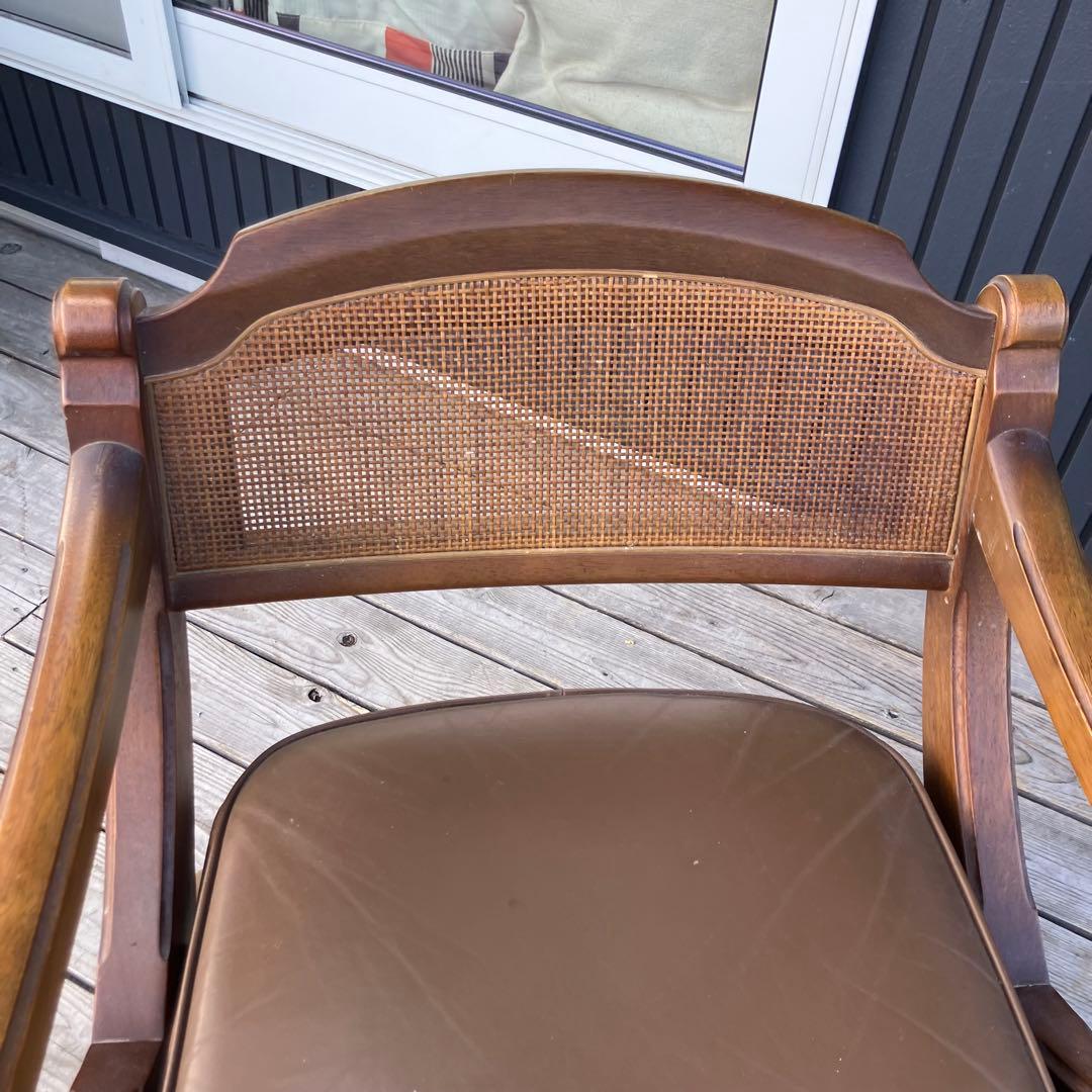 マルニ木工 木製アームチェア ラタンチェア 一人掛けソファー ダイニングチェア