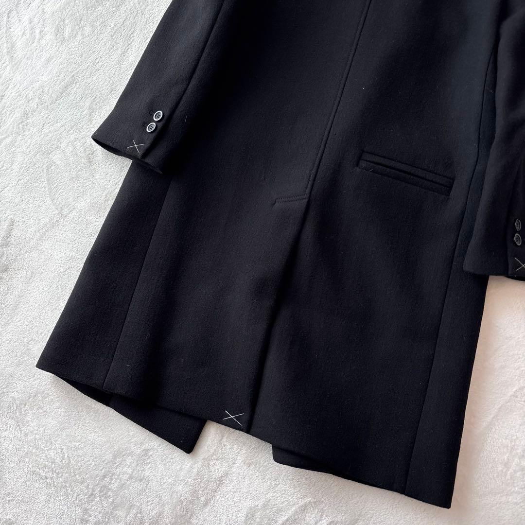 【未使用保管】コーチ　ロングコート　ウール　総柄　Pコート　ブラック　M