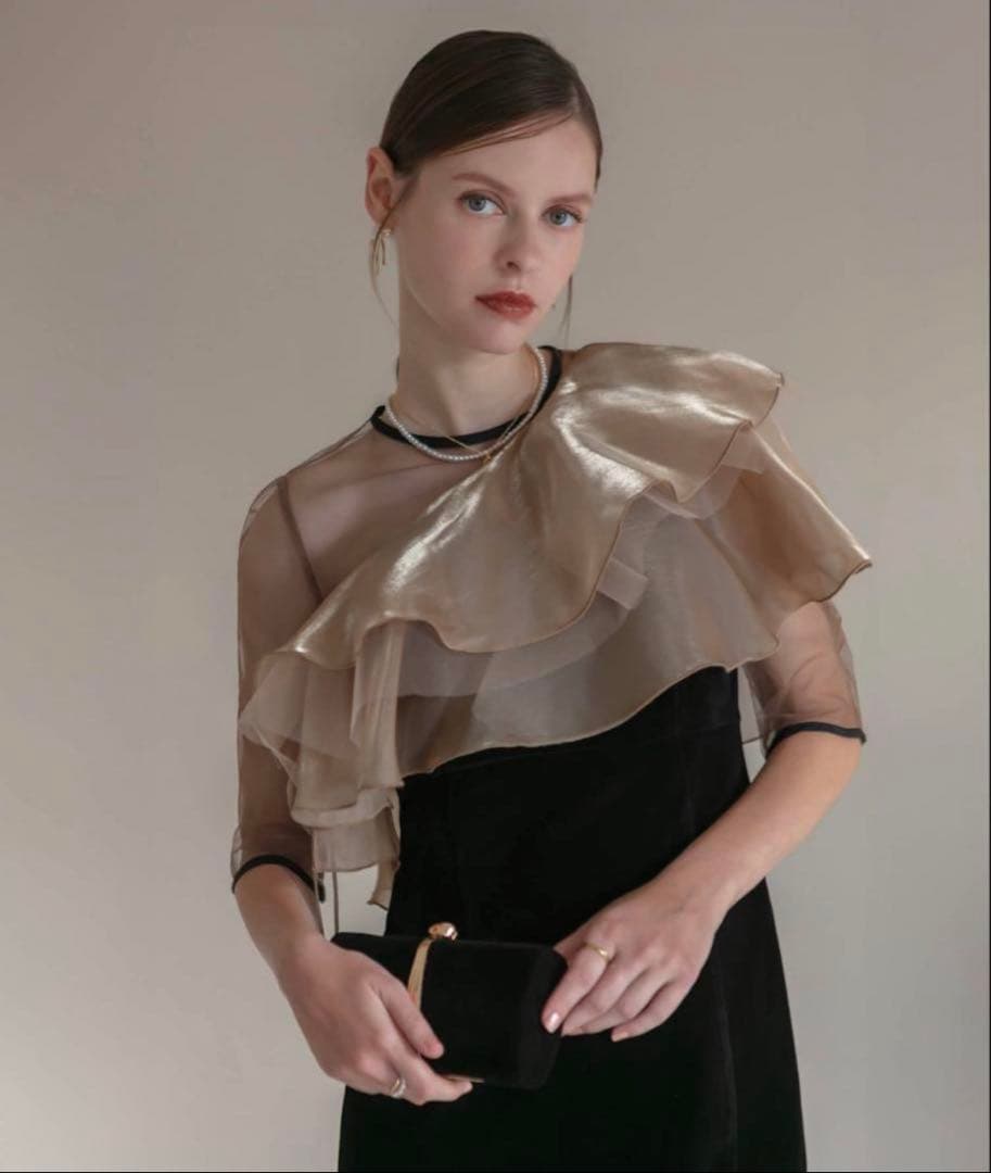 【nさん専用】アシンメトリーティアードフリル3WAYベロア