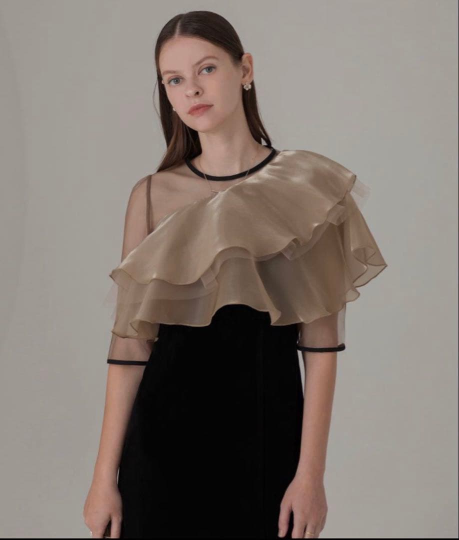 【nさん専用】アシンメトリーティアードフリル3WAYベロア