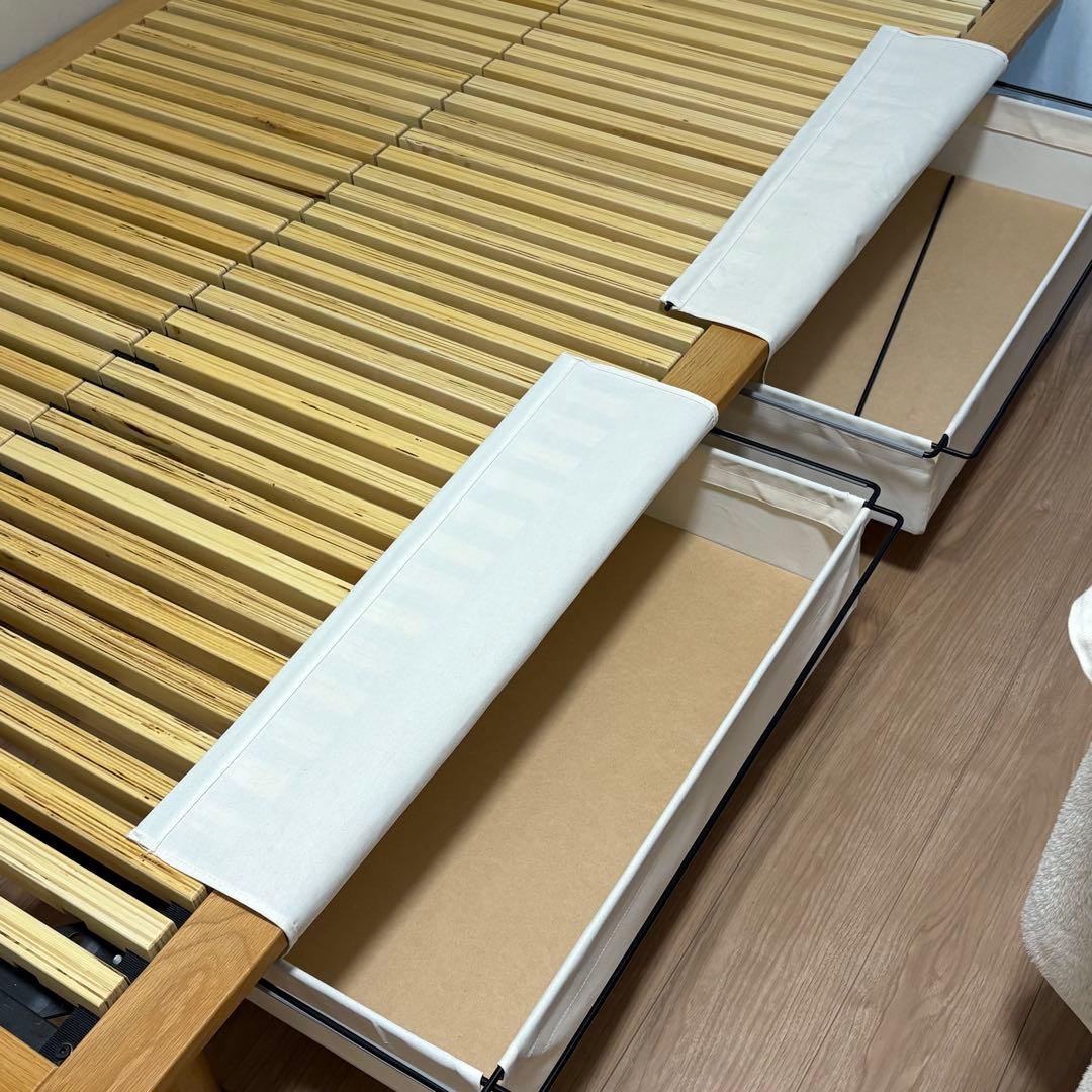 無印良品　ベッドフレーム・セミダブル・オーク材・すのこ仕様