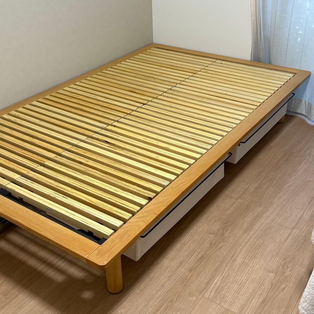 無印良品　ベッドフレーム・セミダブル・オーク材・すのこ仕様