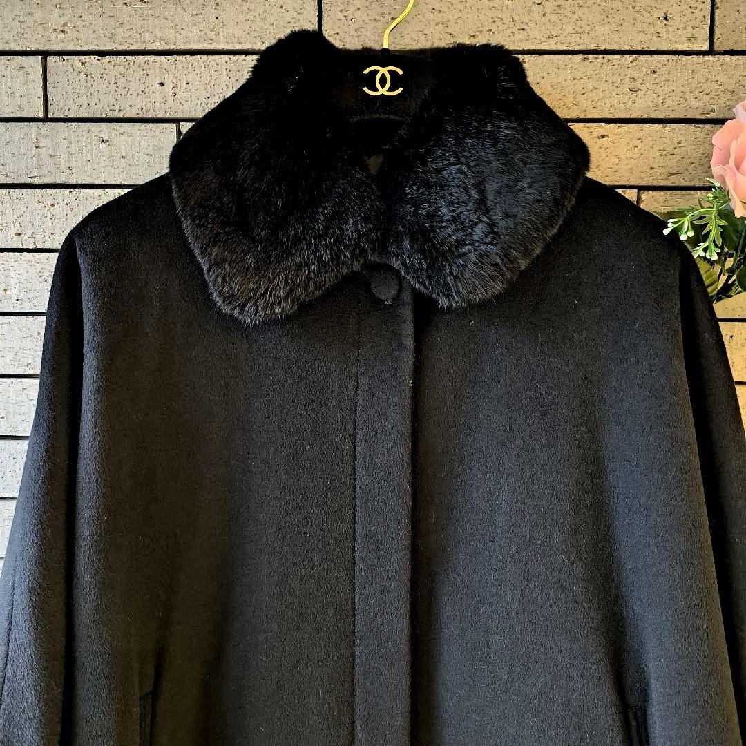 ❤【ブリジット】✨美品　ケーブ　襟ラビットファー　ブラック/黒　９号フリー