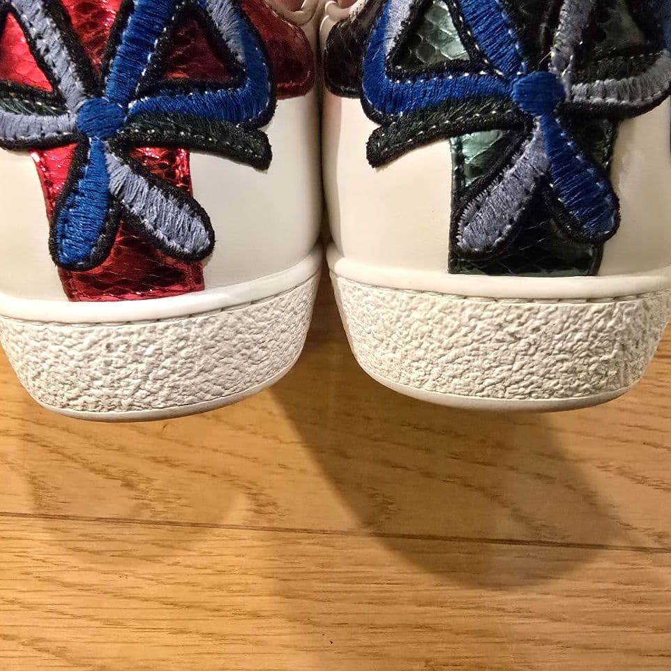 グッチ エース スニーカー シェリーライン 刺繍 花 22.5cm 431917