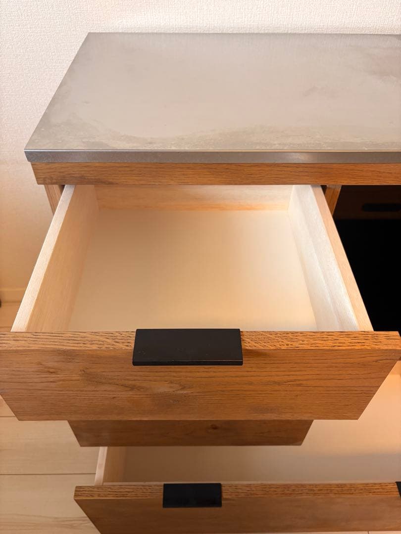 送料込 unico ADDAYキッチンカウンター W820