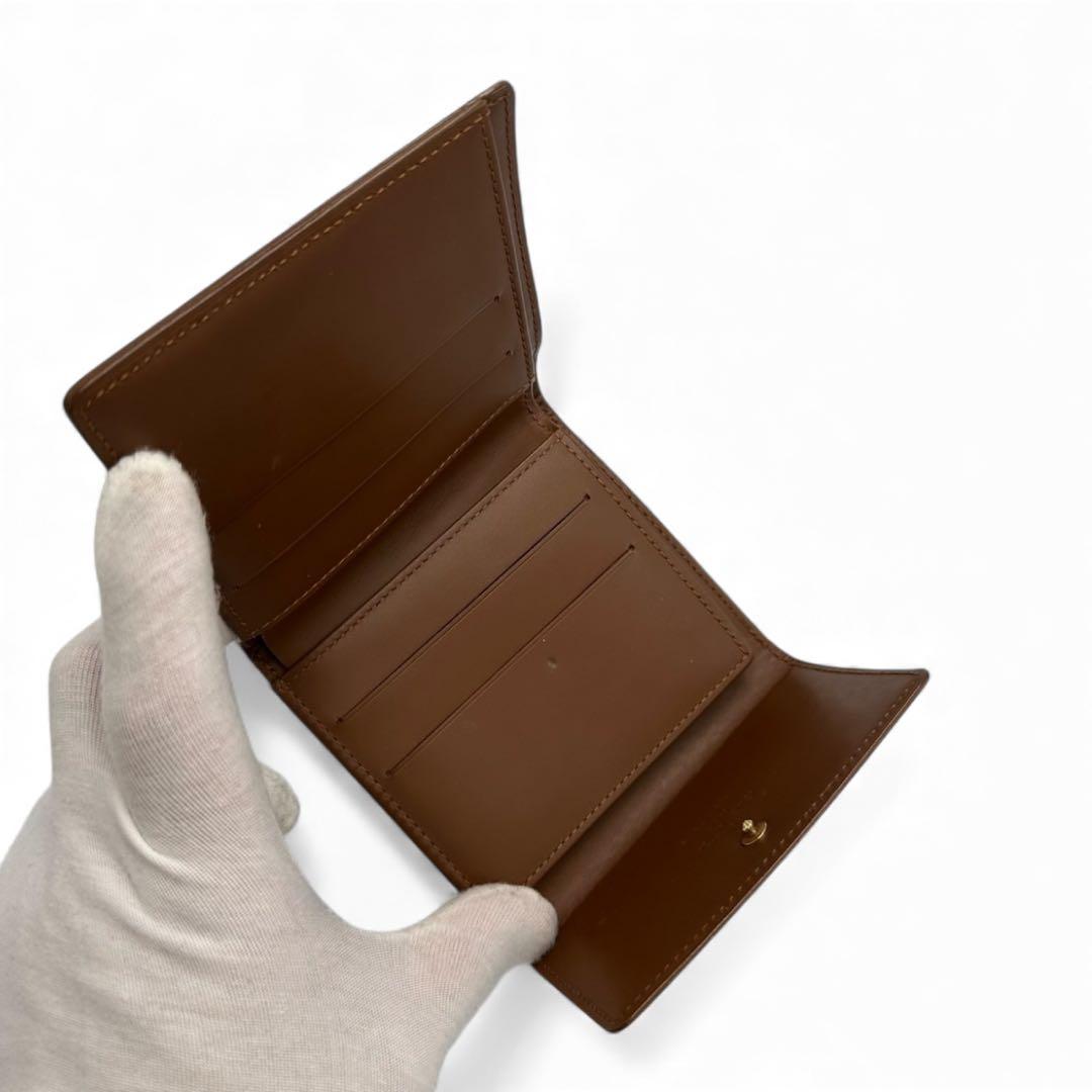 【極美品】ルイヴィトン Wホック 三つ折り財布 ヴェルニ ブロンズ ヴェルニ