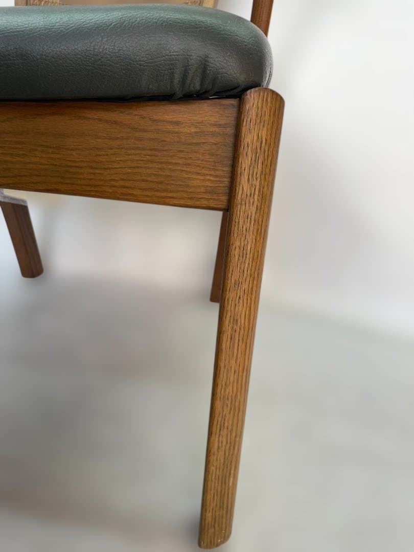 maruni 天然木　牛革 ダイニングチェア 木製 グリーン　12c92