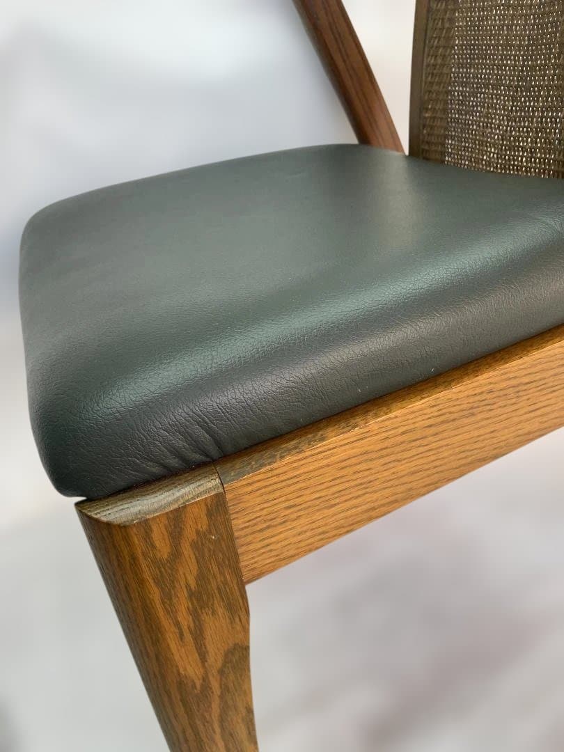 maruni 天然木　牛革 ダイニングチェア 木製 グリーン　12c92