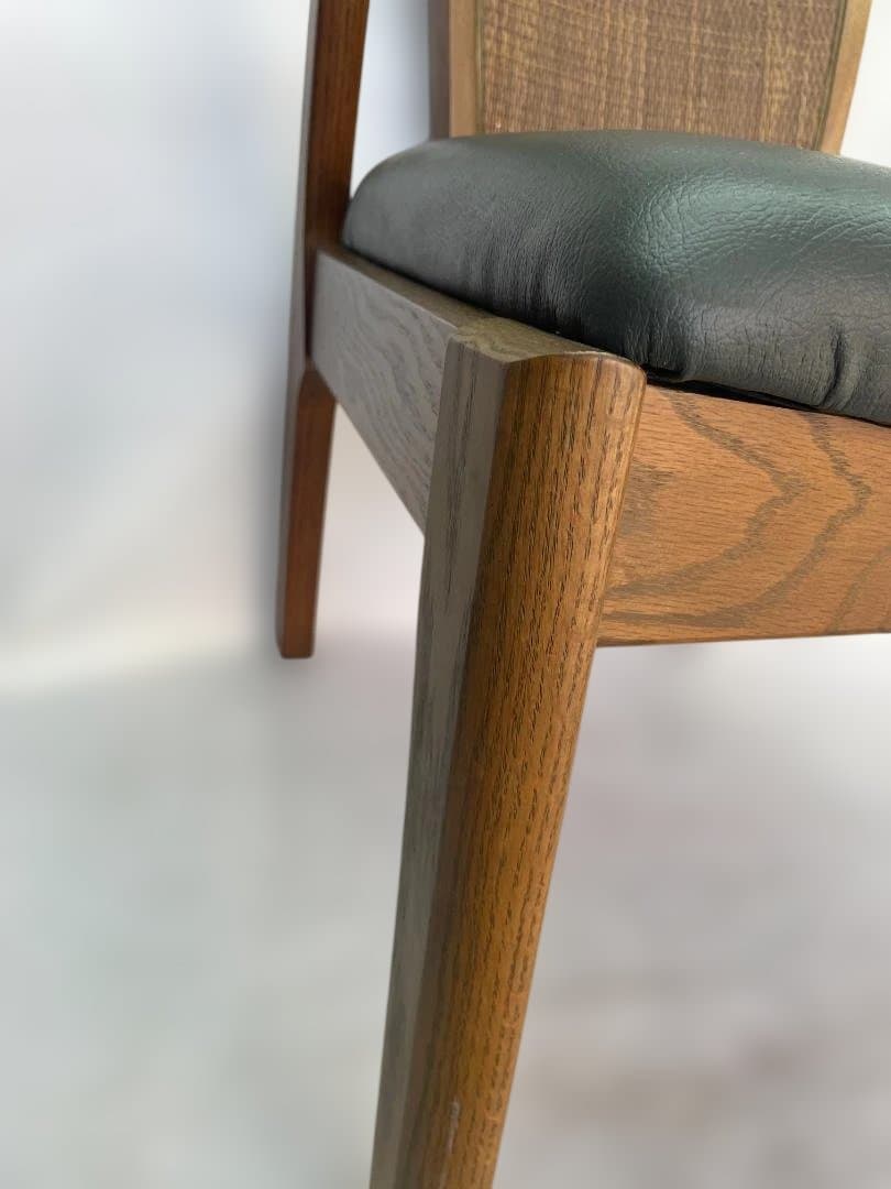 maruni 天然木　牛革 ダイニングチェア 木製 グリーン　12c92