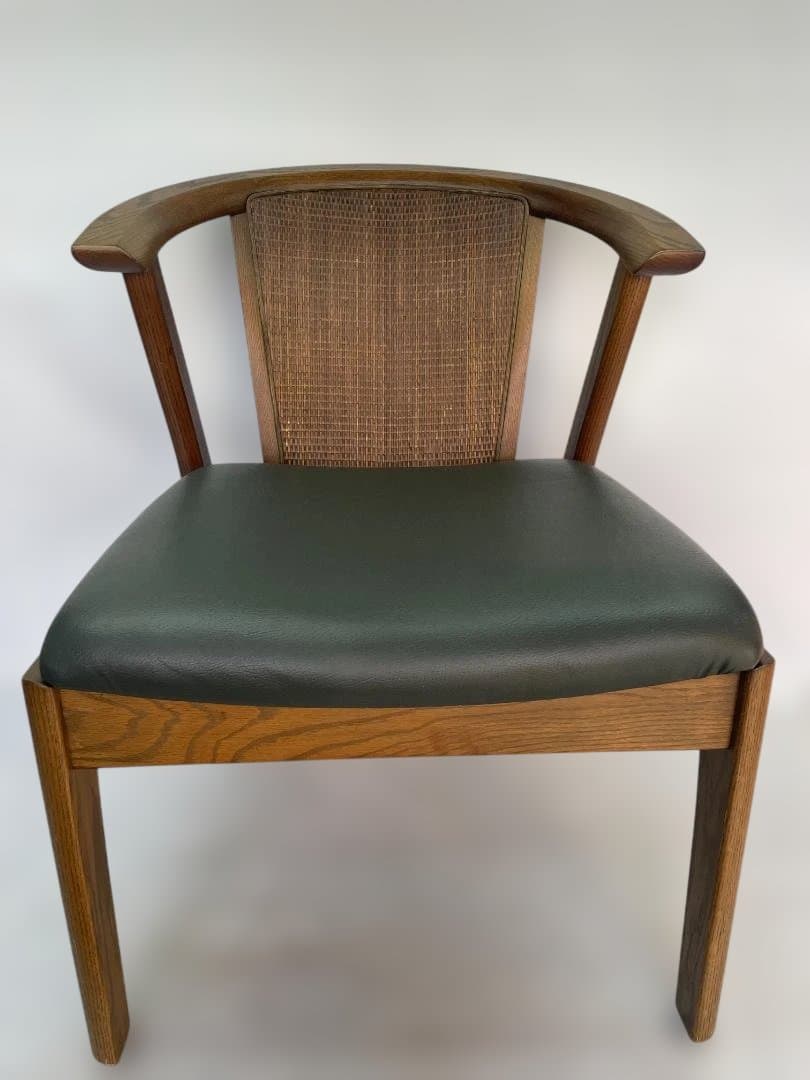 maruni 天然木　牛革 ダイニングチェア 木製 グリーン　12c92