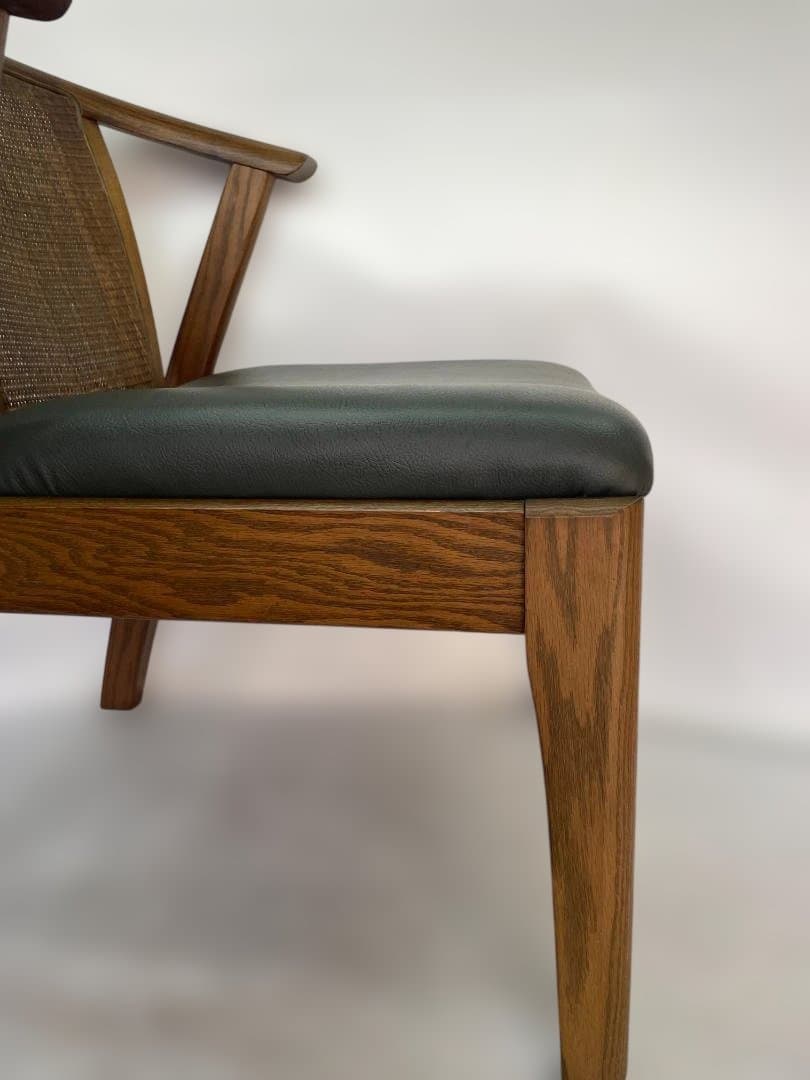 maruni 天然木　牛革 ダイニングチェア 木製 グリーン　12c92