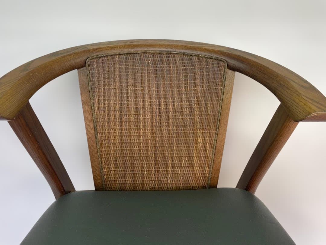 maruni 天然木　牛革 ダイニングチェア 木製 グリーン　12c92