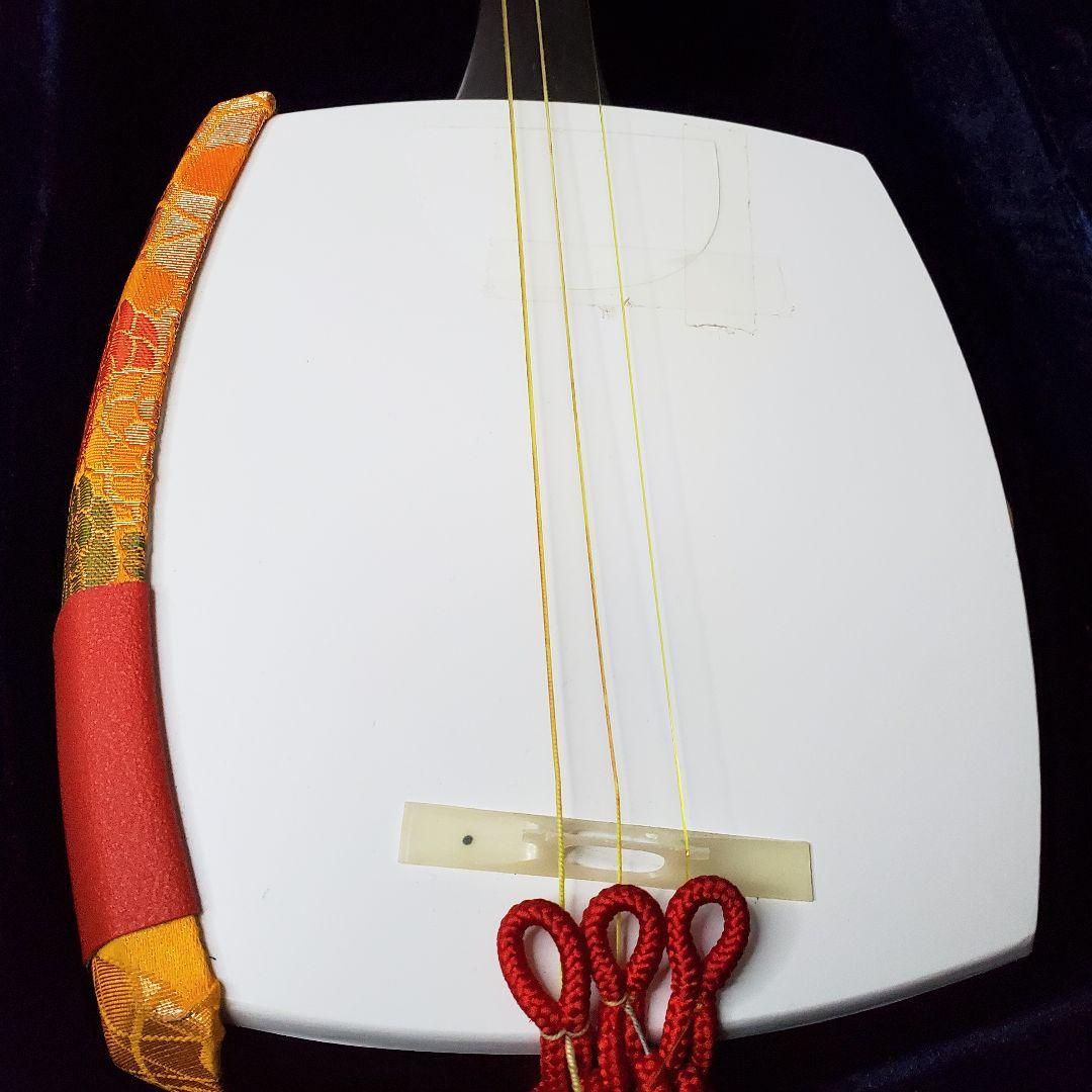 中棹三味線 プラスチック製 １本溝 地唄　和楽器　ソフトケース付