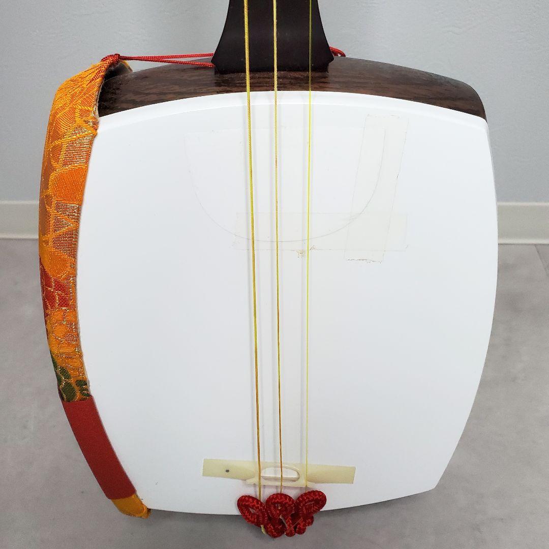 中棹三味線 プラスチック製 １本溝 地唄　和楽器　ソフトケース付