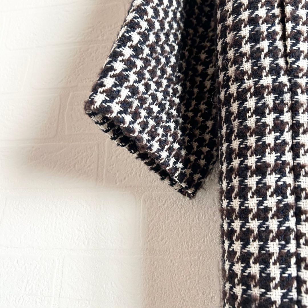 2023AW✨23区 チェック ツイード ノーカラーコート　38