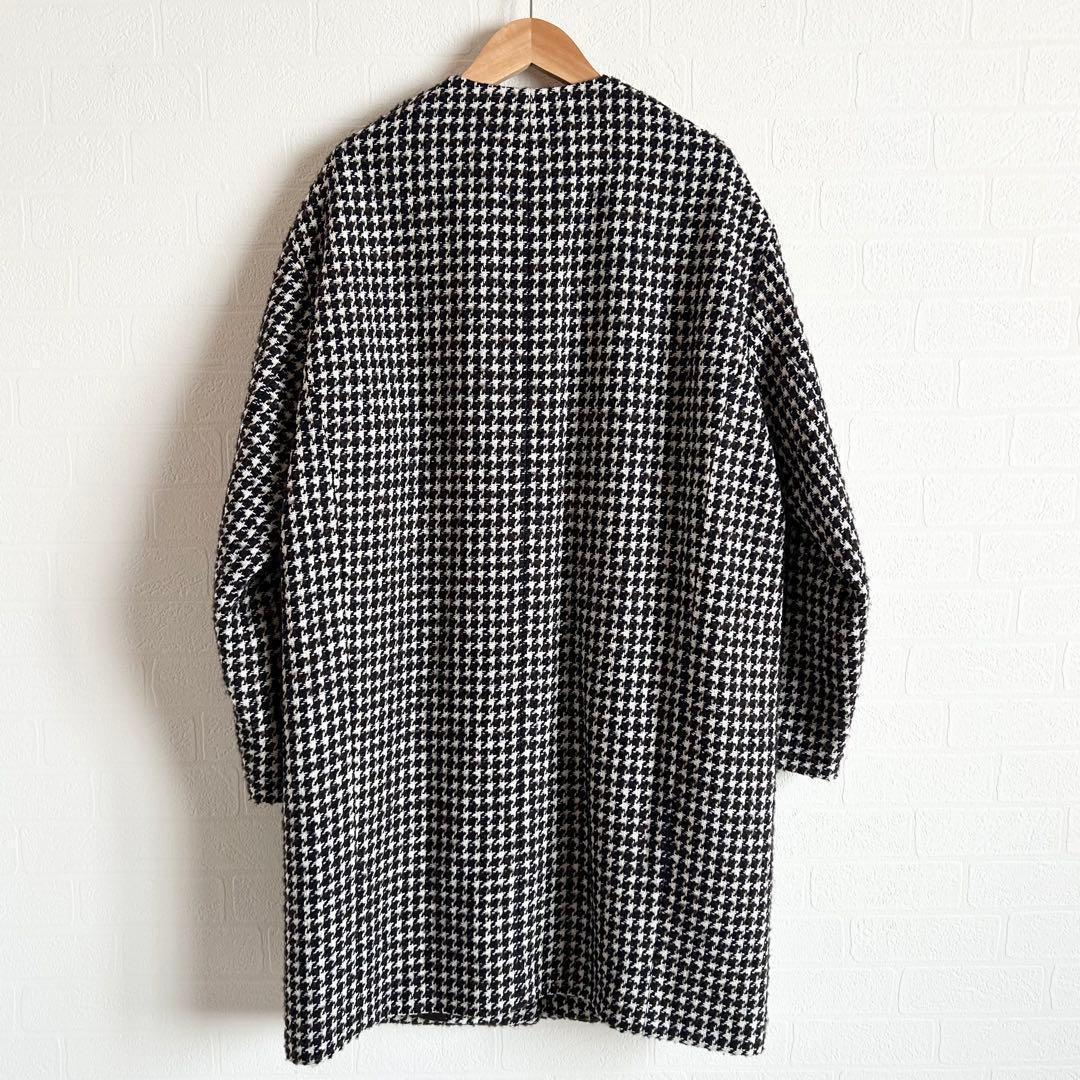 2023AW✨23区 チェック ツイード ノーカラーコート　38