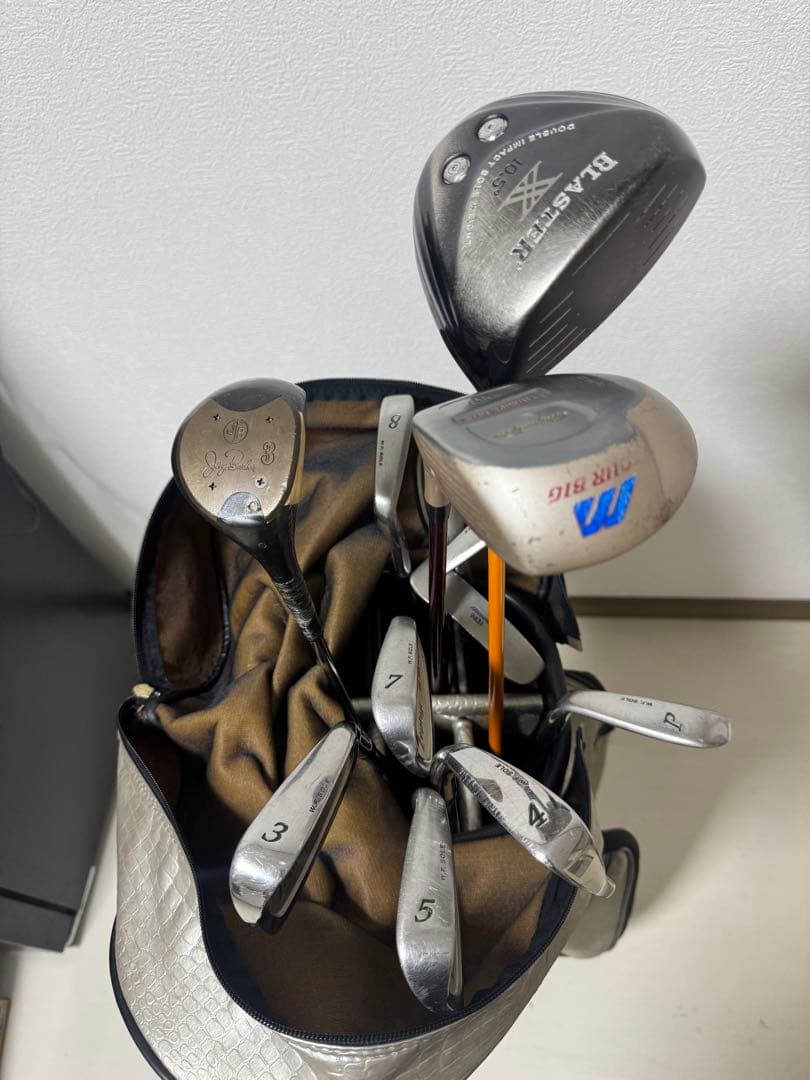 シルバー ストライプ キャディバッグ