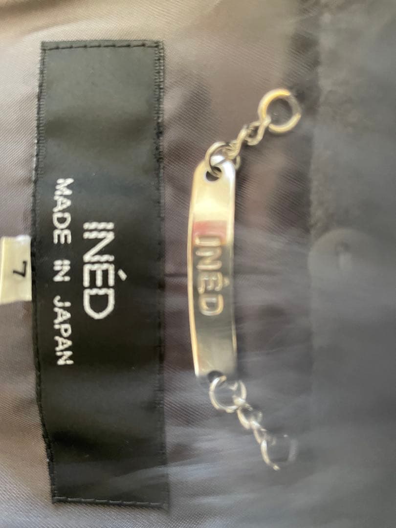 INÉD グレー FOXファー付きロングコートアンゴラ