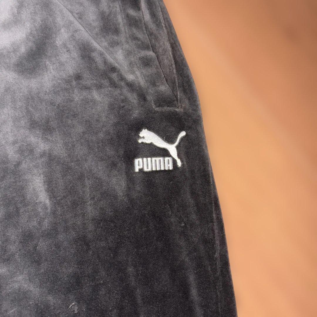 PUMA 黒　ベロアジャージ　セットアップ