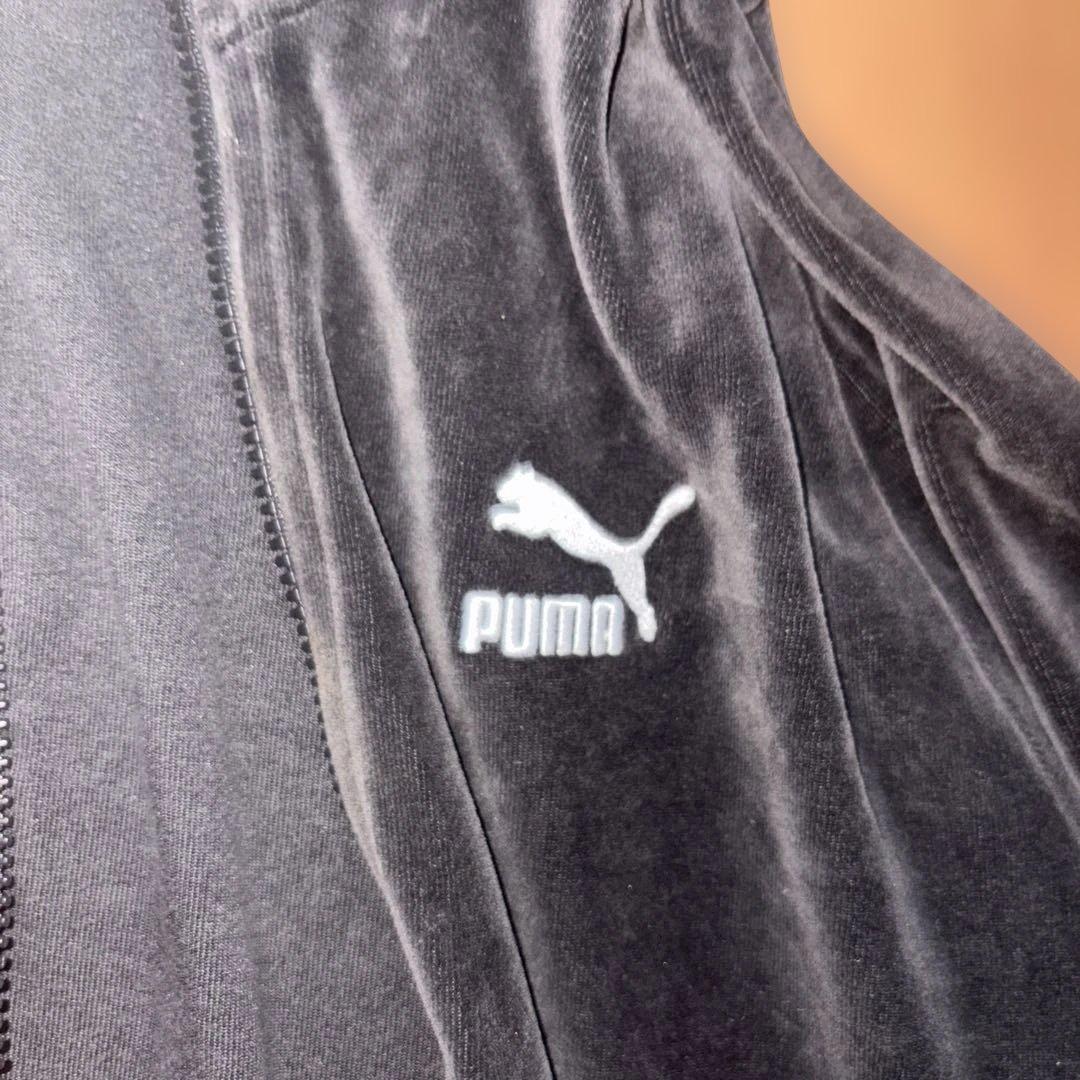 PUMA 黒　ベロアジャージ　セットアップ